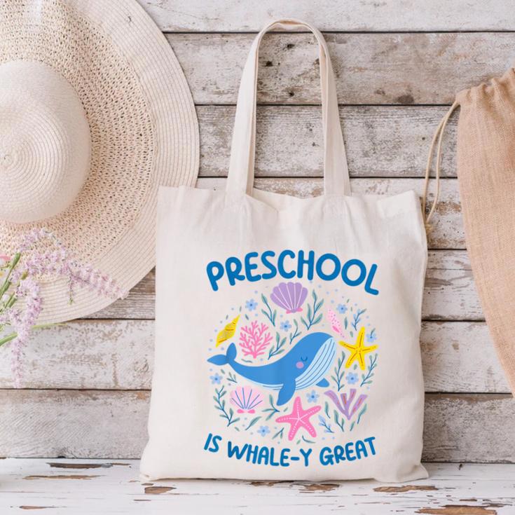 Preschool Is Whale-y Great Preschool Teacher Canvas Tote Bag, gift for family, gift for coworker Preschool Is Whale-y Great Preschool Teacher Canvas Tote Bag, gift for family, gift for coworker