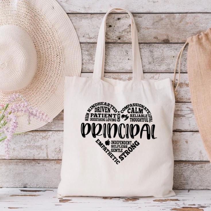 Principal Heart Life School Principal Teacher Appreciation Canvas Tote Bag, gift for family, gift for coworker