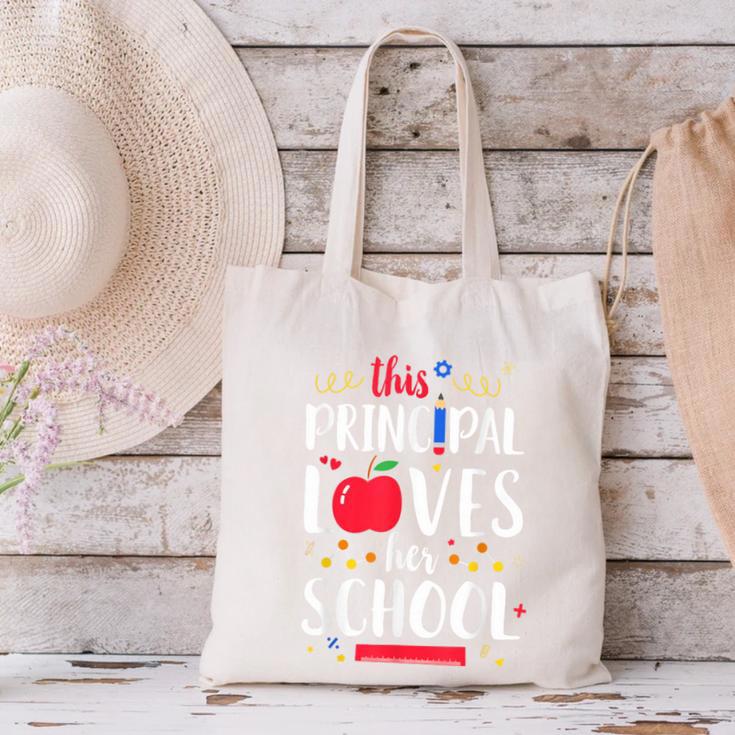This Principal Loves Her School Teacher Appreciation Canvas Tote Bag, gift for family, gift for coworker This Principal Loves Her School Teacher Appreciation Canvas Tote Bag, gift for family, gift for coworker
