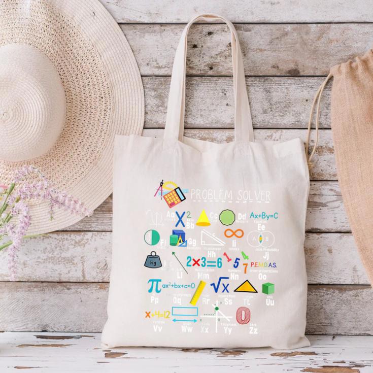 Problem Solver Math Alphabet ABC Teacher Students Canvas Tote Bag, gift for family, gift for coworker Problem Solver Math Alphabet ABC Teacher Students Canvas Tote Bag, gift for family, gift for coworker