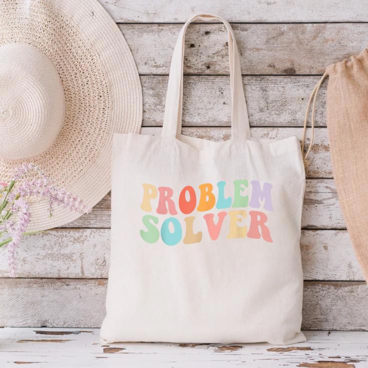 Problem Solver School Work Staff Front Desk Teacher Canvas Tote Bag, gift for family, gift for coworker Problem Solver School Work Staff Front Desk Teacher Canvas Tote Bag, gift for family, gift for coworker
