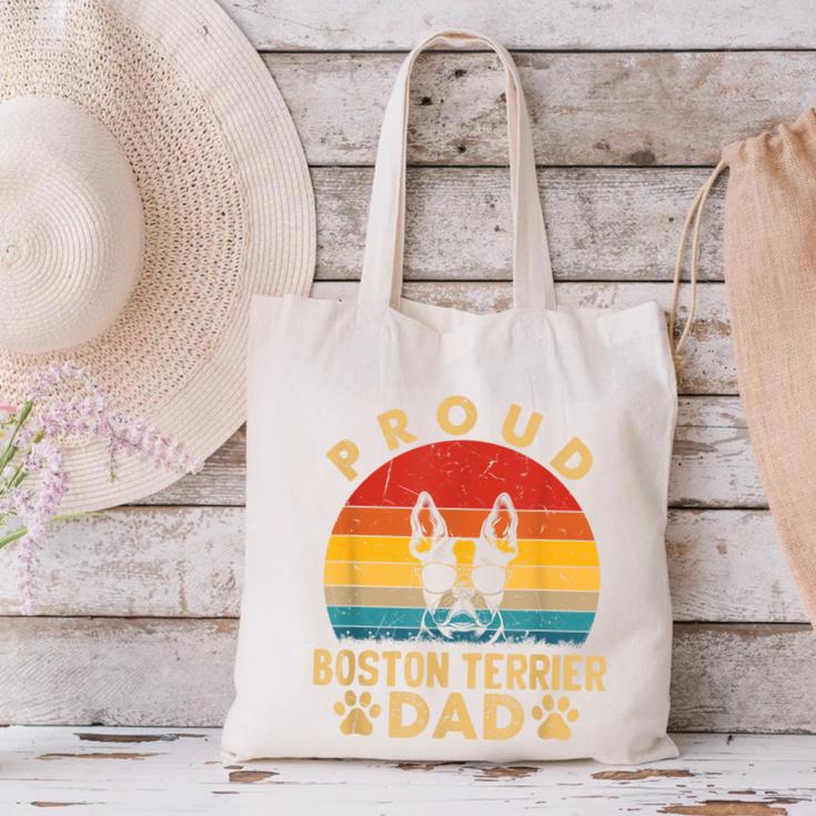 Proud Boston Terrier Dad Dog Owner Fathers Day Men Women Kids Canvas Tote Bag, Boston Terrier Dad Tote Bags, gift for family, gift for coworker