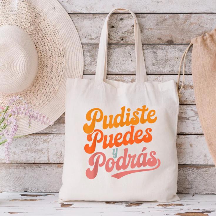 Pudiste Puedes Podras Maestra Spanish Teacher Canvas Tote Bag, gift for family, gift for coworker Pudiste Puedes Podras Maestra Spanish Teacher Canvas Tote Bag, gift for family, gift for coworker