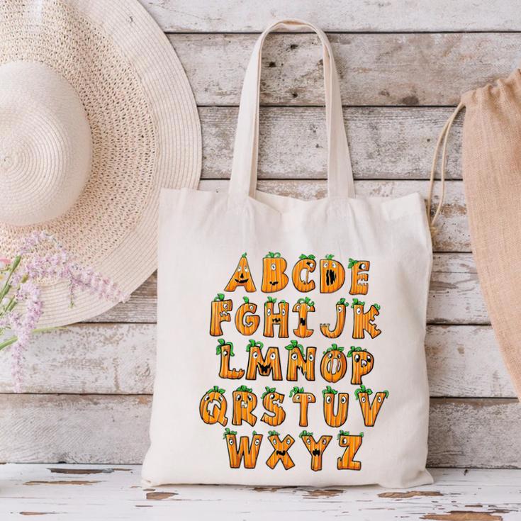 Pumpkin ABC Halloween Alphabet Costume School Teacher Kids Canvas Tote Bag, gift for family, gift for coworker Pumpkin ABC Halloween Alphabet Costume School Teacher Kids Canvas Tote Bag, gift for family, gift for coworker