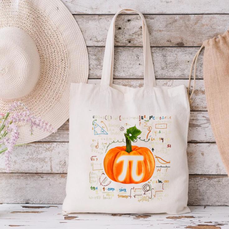 Pumpkin Pi Math Teacher Halloween Pumpkin Pi Canvas Tote Bag, gift for family, gift for coworker Pumpkin Pi Math Teacher Halloween Pumpkin Pi Canvas Tote Bag, gift for family, gift for coworker