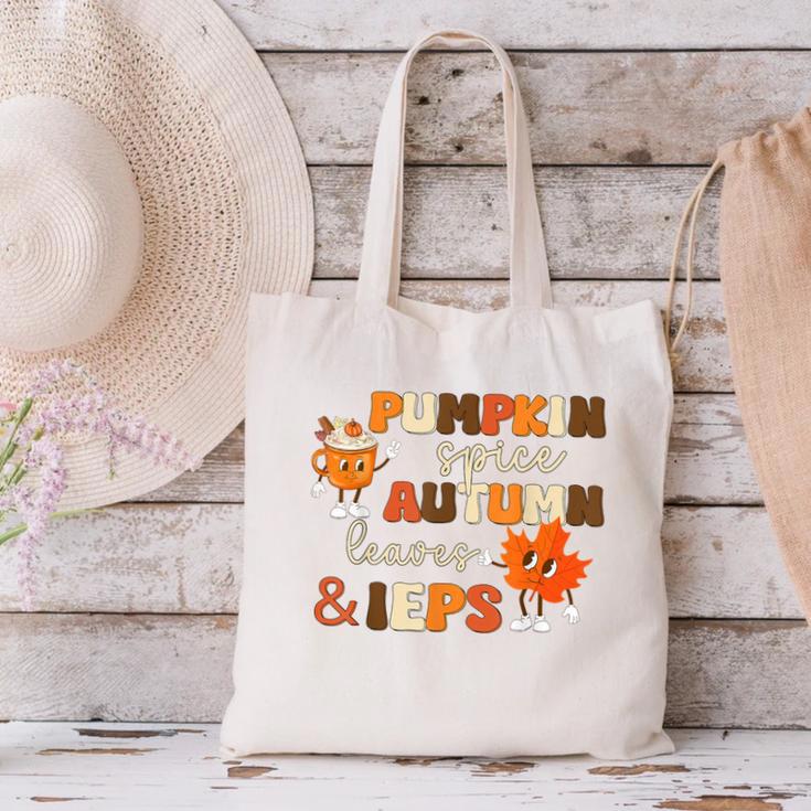 Pumpkin Spice Autumn Leaves IEPS Sped Teacher Fall Canvas Tote Bag, gift for family, gift for coworker Pumpkin Spice Autumn Leaves IEPS Sped Teacher Fall Canvas Tote Bag, gift for family, gift for coworker
