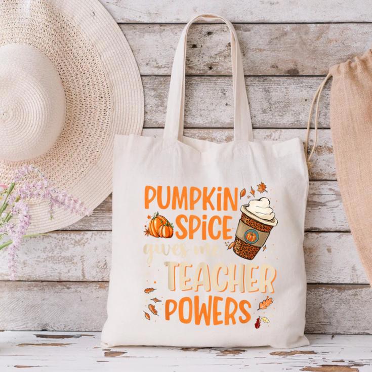 Pumpkin Spice Gives Me Teacher Powers Fall Thanksgiving Men Women Canvas Tote Bag, gift for family, gift for coworker Pumpkin Spice Gives Me Teacher Powers Fall Thanksgiving Men Women Canvas Tote Bag, gift for family, gift for coworker