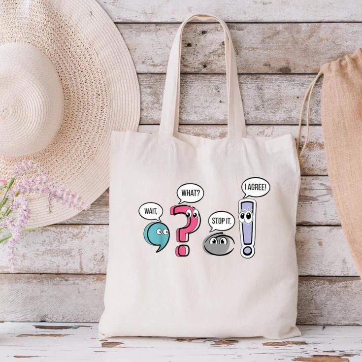 Punctuation English Teacher Wait What Stop It I Agree Canvas Tote Bag, English Teacher Tote Bags, gift for family, gift for coworker Punctuation English Teacher Wait What Stop It I Agree Canvas Tote Bag, English Teacher Tote Bags, gift for family, gift for coworker