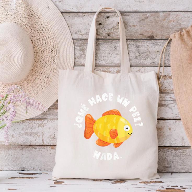 Que Hace Un Pez Nada Spanish Teacher Bilingual Teacher Dual Canvas Tote Bag, gift for family, gift for coworker Que Hace Un Pez Nada Spanish Teacher Bilingual Teacher Dual Canvas Tote Bag, gift for family, gift for coworker