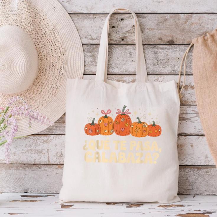Que Pasa Calabaza Spanish Teacher Bilingual Pumpkin Women Canvas Tote Bag, gift for family, gift for coworker Que Pasa Calabaza Spanish Teacher Bilingual Pumpkin Women Canvas Tote Bag, gift for family, gift for coworker
