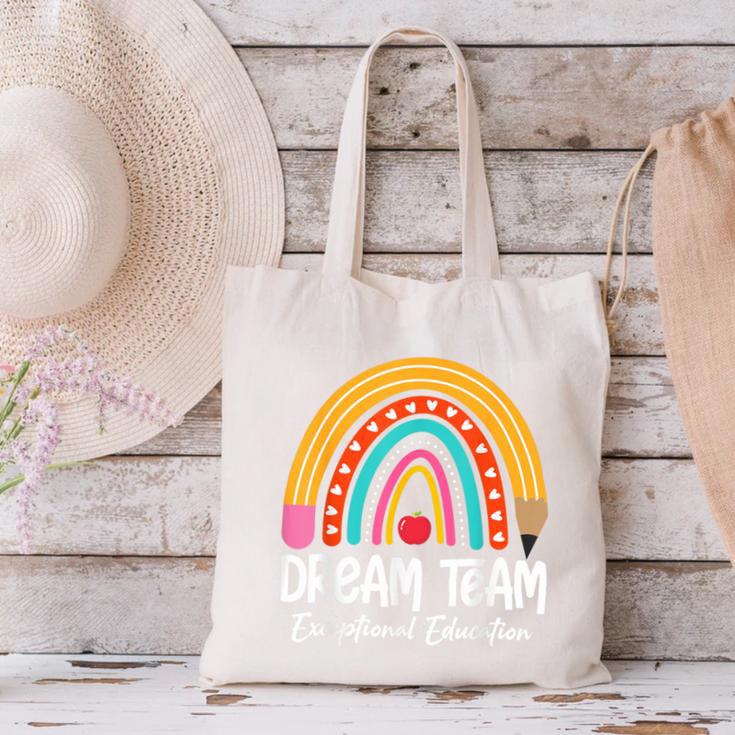 Rainbow Pencil Dream Exceptional Education Team SPED Teacher Canvas Tote Bag, gift for family, gift for coworker