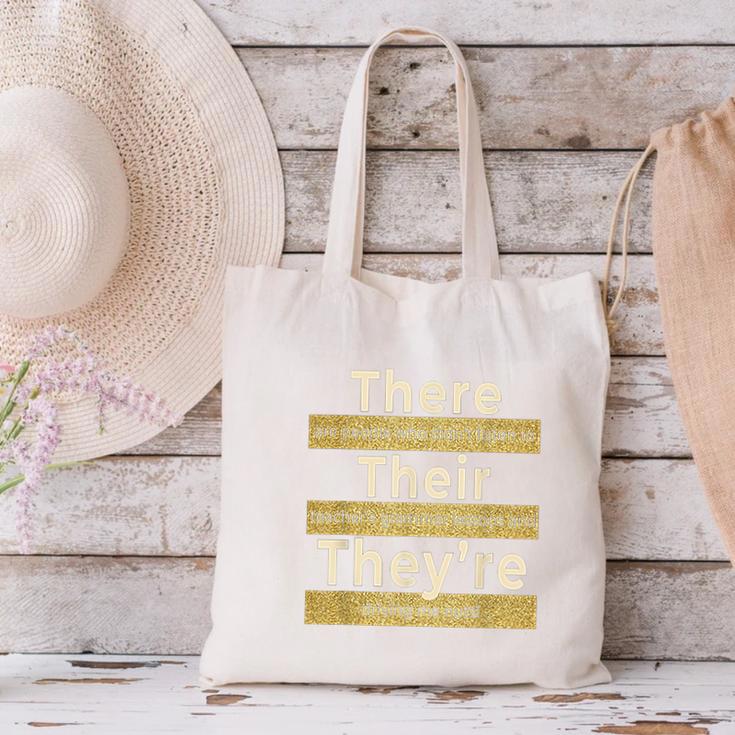 There Their They'Re T Shirt English Grammar Teacher For Men Women Canvas Tote Bag, English Teacher Tote Bags, gift for family, gift for coworker There Their They'Re T Shirt English Grammar Teacher For Men Women Canvas Tote Bag, English Teacher Tote Bags, gift for family, gift for coworker