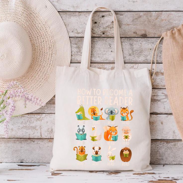 Reading Teacher How To Become a Better Reader Book Lover Fun Canvas Tote Bag, gift for family, gift for coworker Reading Teacher How To Become a Better Reader Book Lover Fun Canvas Tote Bag, gift for family, gift for coworker