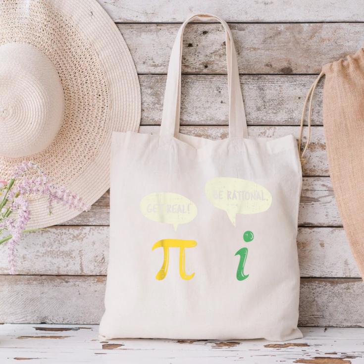 Get Real Be Rational Shirt Pi Math Teacher Geek Canvas Tote Bag, gift for family, gift for coworker