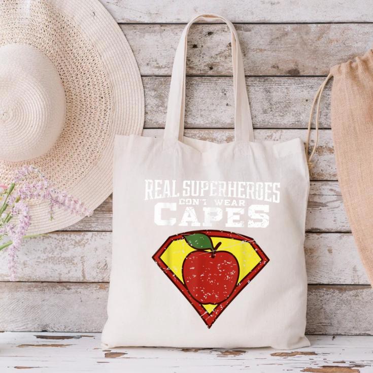 Real Superheroes Don't Wear Capes Teacher Shirt Teaching Te Canvas Tote Bag, gift for family, gift for coworker Real Superheroes Don't Wear Capes Teacher Shirt Teaching Te Canvas Tote Bag, gift for family, gift for coworker