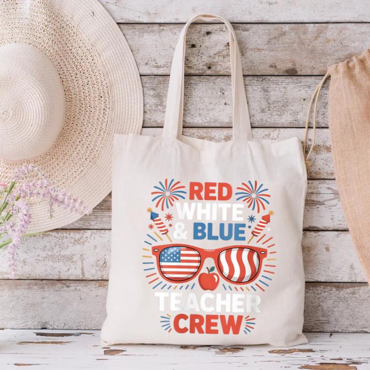 Red & Blue Teacher Crew Shirt 4th Of July Sunglasses Canvas Tote Bag, gift for family, gift for coworker Red & Blue Teacher Crew Shirt 4th Of July Sunglasses Canvas Tote Bag, gift for family, gift for coworker