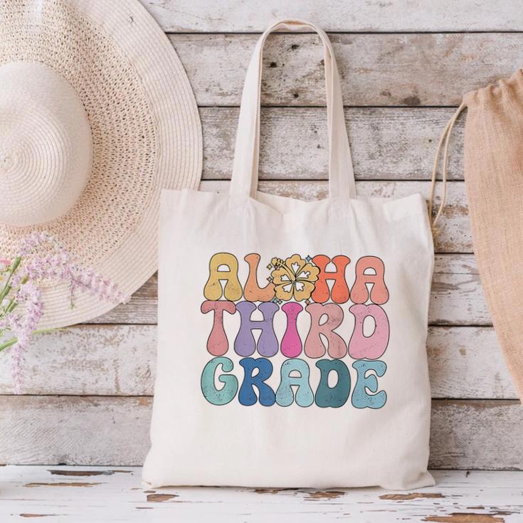 Retro Aloha Third Grade Teacher Summer Vacation Beach Hawaii Canvas Tote Bag, gift for family, gift for coworker Retro Aloha Third Grade Teacher Summer Vacation Beach Hawaii Canvas Tote Bag, gift for family, gift for coworker