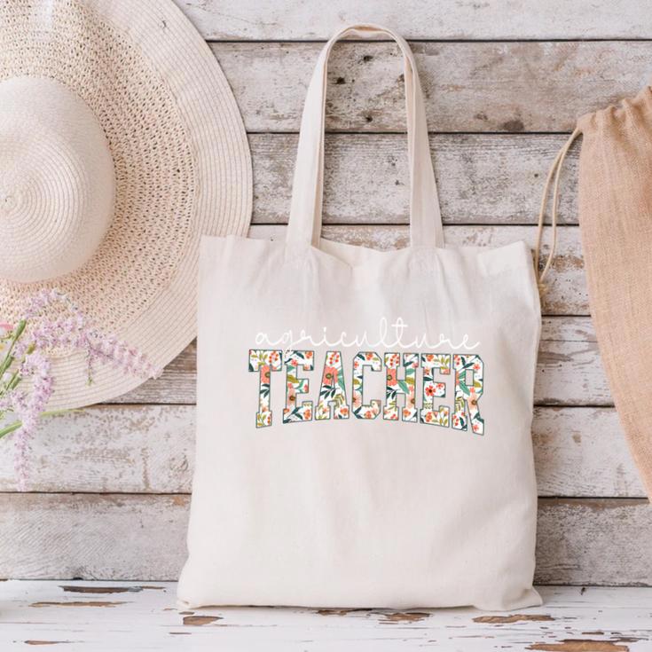 Retro Floral Agriculture Teacher Farmer AG Teacher Team Crew Canvas Tote Bag, gift for family, gift for coworker Retro Floral Agriculture Teacher Farmer AG Teacher Team Crew Canvas Tote Bag, gift for family, gift for coworker