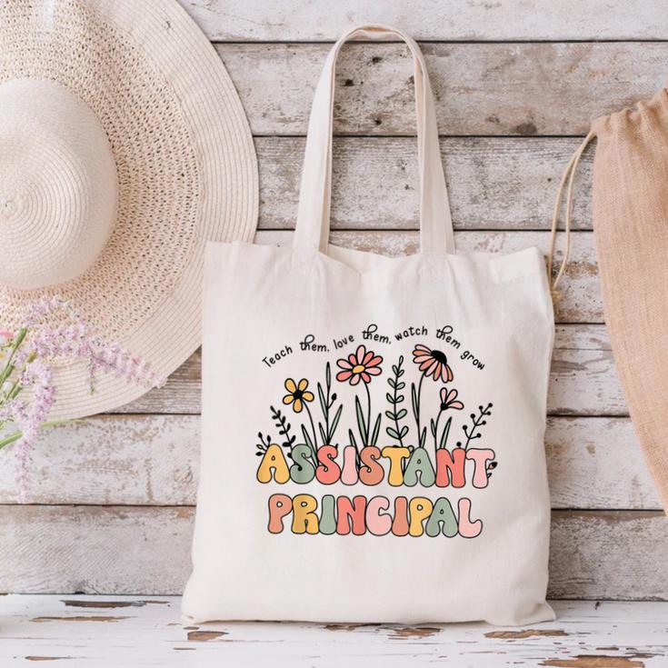 Retro Floral Assistant Principal Shirt For Teachers Day Canvas Tote Bag, gift for family, gift for coworker Retro Floral Assistant Principal Shirt For Teachers Day Canvas Tote Bag, gift for family, gift for coworker