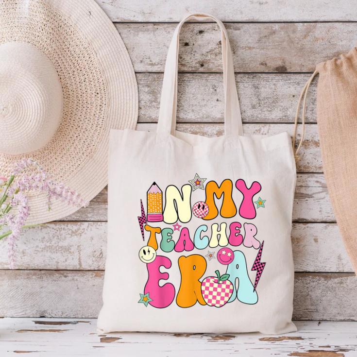 Retro Groovy In My Teaching Era Best Teacher Appreciation Canvas Tote Bag, Groovy Teacher Tote Bags, gift for family, gift for coworker Retro Groovy In My Teaching Era Best Teacher Appreciation Canvas Tote Bag, Groovy Teacher Tote Bags, gift for family, gift for coworker