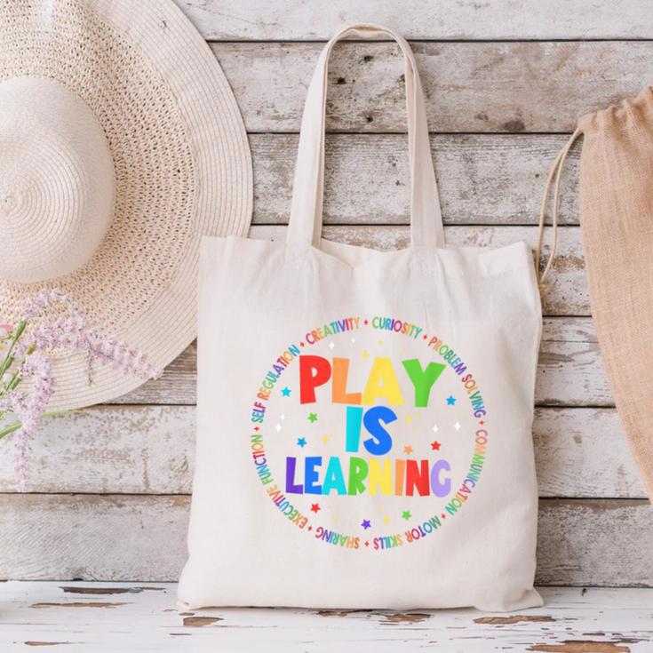 Retro Play Is Learning Teacher Back To School Canvas Tote Bag, gift for family, gift for coworker Retro Play Is Learning Teacher Back To School Canvas Tote Bag, gift for family, gift for coworker