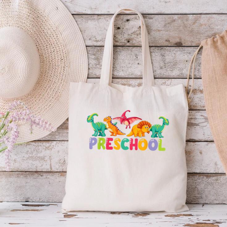 Retro Preschool Cute Dinosaur Preschool Teacher Kids Boys Canvas Tote Bag, gift for family, gift for coworker Retro Preschool Cute Dinosaur Preschool Teacher Kids Boys Canvas Tote Bag, gift for family, gift for coworker