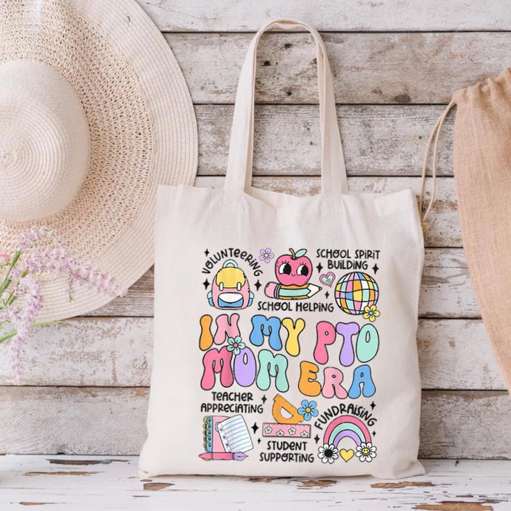 Retro In My PTO Mom Era Parent Organization Team Teacher Canvas Tote Bag, gift for family, gift for coworker