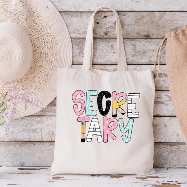 Retro Secretary Back To School Teacher Appreciation Canvas Tote Bag, gift for family, gift for coworker