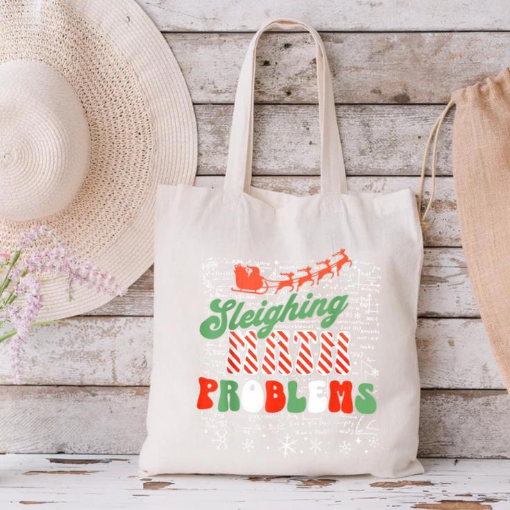 Retro Sleighing Math Problems Santa Math Teacher Christmas Canvas Tote Bag, gift for family, gift for coworker Retro Sleighing Math Problems Santa Math Teacher Christmas Canvas Tote Bag, gift for family, gift for coworker