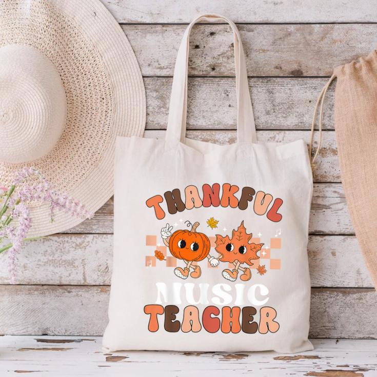 Retro Thankful Music Teacher Pumpkin Fall Thanksgiving Canvas Tote Bag, gift for family, gift for coworker Retro Thankful Music Teacher Pumpkin Fall Thanksgiving Canvas Tote Bag, gift for family, gift for coworker