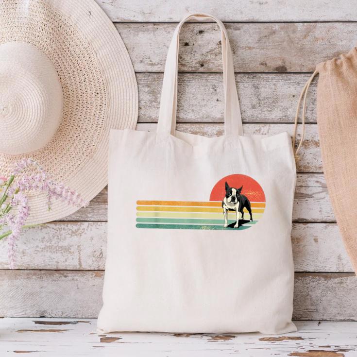 Retro Vintage Boston Terrier Dog Lover Boston Terrier Mom Canvas Tote Bag, Boston Terrier Mom Tote Bags, gift for family, gift for coworker