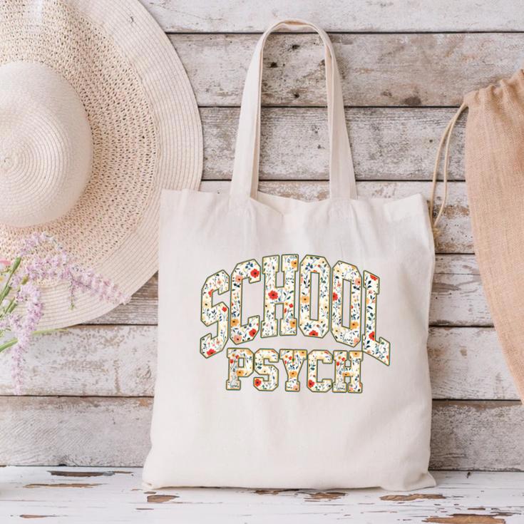 Retro Wildflower School Psych Teacher School Psychologist Canvas Tote Bag, gift for family, gift for coworker Retro Wildflower School Psych Teacher School Psychologist Canvas Tote Bag, gift for family, gift for coworker