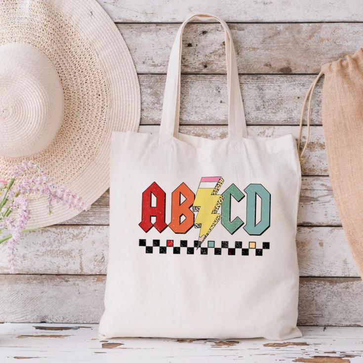 Rock Abcd Back To School Abcd Preschool Teacher Appreciation Canvas Tote Bag, gift for family, gift for coworker Rock Abcd Back To School Abcd Preschool Teacher Appreciation Canvas Tote Bag, gift for family, gift for coworker