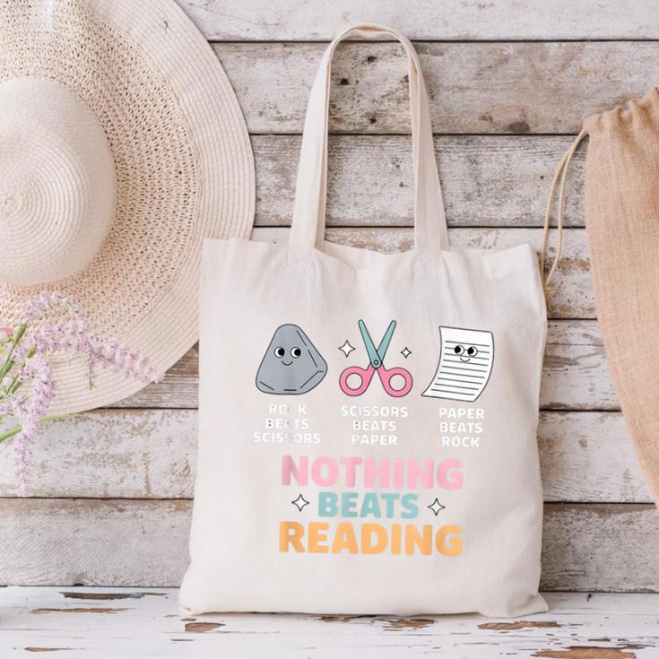 Rock Paper Scissors Teacher Librarian Nothing Beats Reading Canvas Tote Bag, gift for family, gift for coworker Rock Paper Scissors Teacher Librarian Nothing Beats Reading Canvas Tote Bag, gift for family, gift for coworker