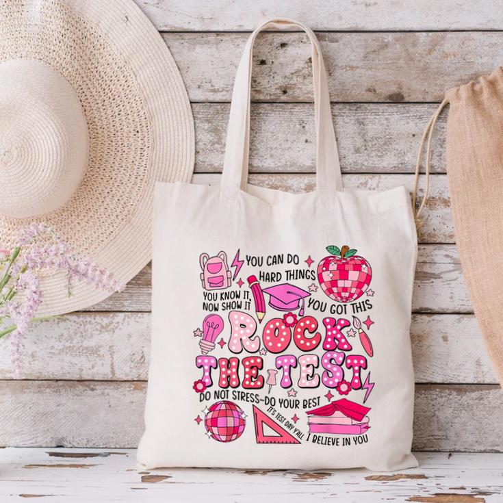 Rock The Test Testing Day Don't Stress Do Your Best Teacher For Men Women Girls Kids Canvas Tote Bag, gift for family, gift for coworker Rock The Test Testing Day Don't Stress Do Your Best Teacher For Men Women Girls Kids Canvas Tote Bag, gift for family, gift for coworker