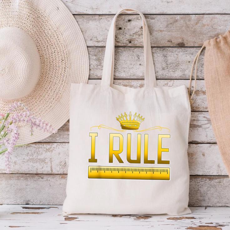 I Rule Math Ruler Mathematics Pun Math Teacher Men Women Girls Kids Canvas Tote Bag, gift for family, gift for coworker I Rule Math Ruler Mathematics Pun Math Teacher Men Women Girls Kids Canvas Tote Bag, gift for family, gift for coworker