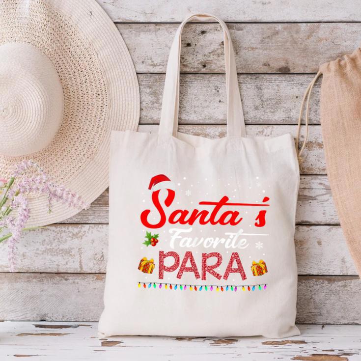 Santa's Favorite Para Christmas Paraprofessional Teacher Canvas Tote Bag, gift for family, gift for coworker Santa's Favorite Para Christmas Paraprofessional Teacher Canvas Tote Bag, gift for family, gift for coworker
