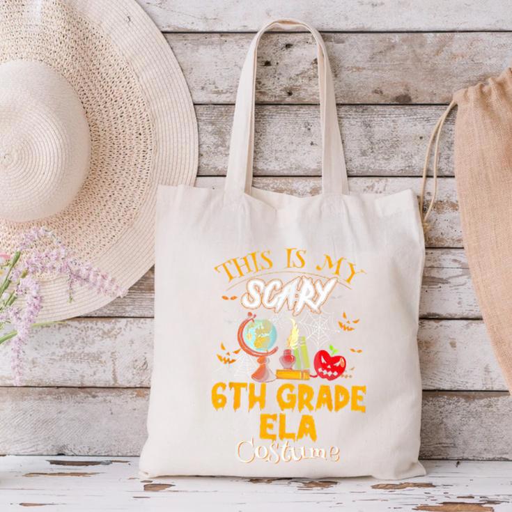 This Is My Scary 6th Grade ELA Costume Teacher Men Women Canvas Tote Bag, gift for family, gift for coworker This Is My Scary 6th Grade ELA Costume Teacher Men Women Canvas Tote Bag, gift for family, gift for coworker