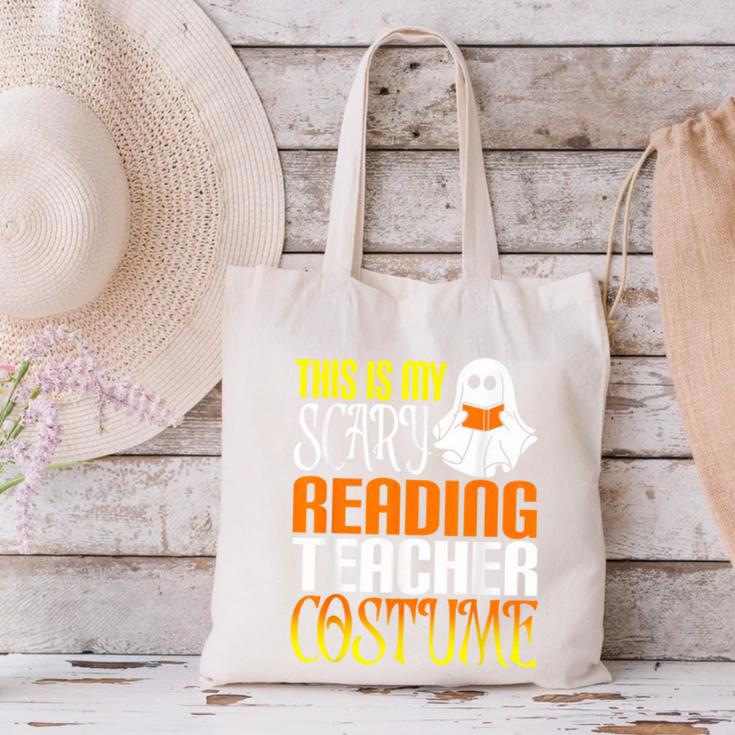 This Is My Scary Reading Teacher Costume Halloween School Canvas Tote Bag, gift for family, gift for coworker This Is My Scary Reading Teacher Costume Halloween School Canvas Tote Bag, gift for family, gift for coworker