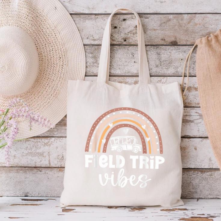 School Bus Trip Vibes Students Teachers Students Field Trip Canvas Tote Bag, gift for family, gift for coworker School Bus Trip Vibes Students Teachers Students Field Trip Canvas Tote Bag, gift for family, gift for coworker