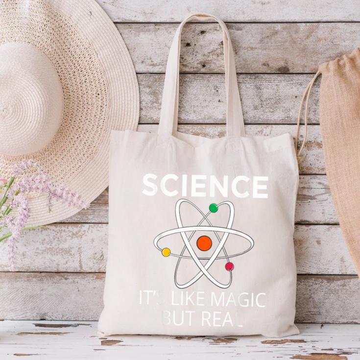 Science It's Like Magic But Real Teachers Students Scientist Canvas Tote Bag, Science Teacher Tote Bags, gift for family, gift for coworker