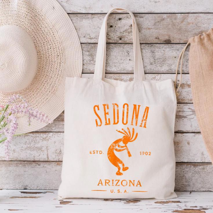 Sedona Arizona Southwestern Style Souvenir Vintage Canvas Tote Bag, gift for family, gift for coworker
