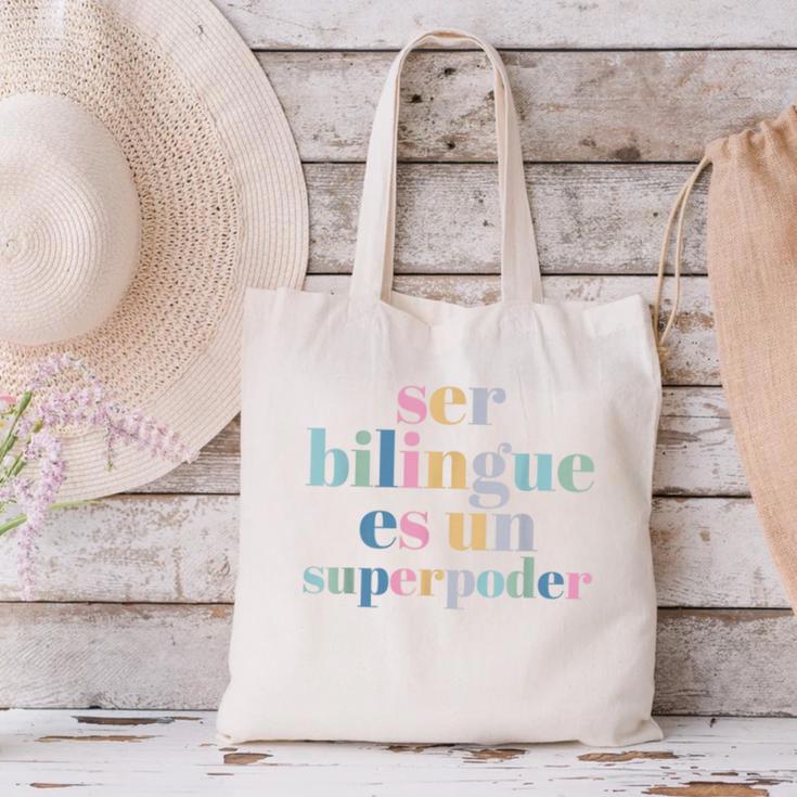Ser Bilingue Es Un Superpoder Bilingual Spanish Teacher Canvas Tote Bag, gift for family, gift for coworker Ser Bilingue Es Un Superpoder Bilingual Spanish Teacher Canvas Tote Bag, gift for family, gift for coworker