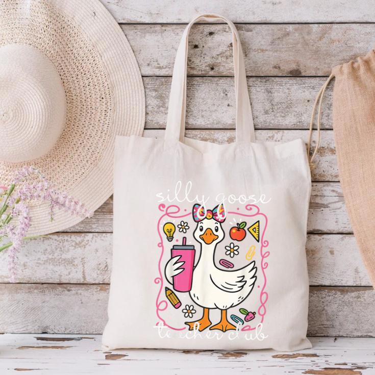 Silly Goose Teacher Club Animal Lover Groovy Teacher Canvas Tote Bag, Groovy Teacher Tote Bags, gift for family, gift for coworker Silly Goose Teacher Club Animal Lover Groovy Teacher Canvas Tote Bag, Groovy Teacher Tote Bags, gift for family, gift for coworker