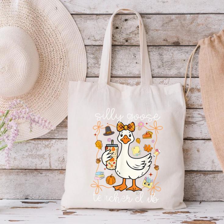 Silly Goose Teachers Club Cozy Fall Teacher Canvas Tote Bag, gift for family, gift for coworker