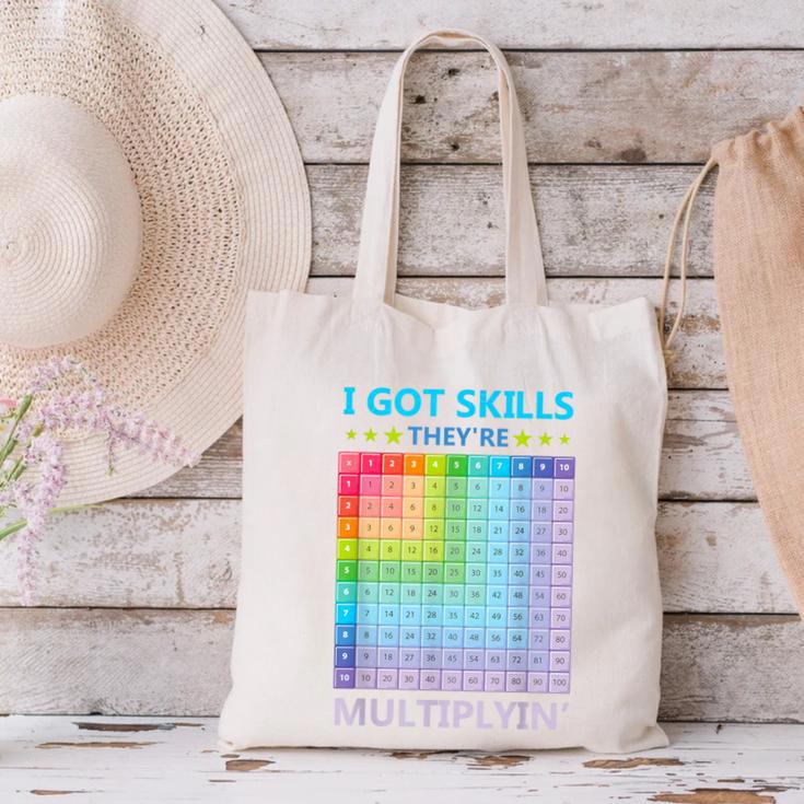 I Got Skills They'Re Multiplying Math Teacher Students Canvas Tote Bag, gift for family, gift for coworker I Got Skills They'Re Multiplying Math Teacher Students Canvas Tote Bag, gift for family, gift for coworker