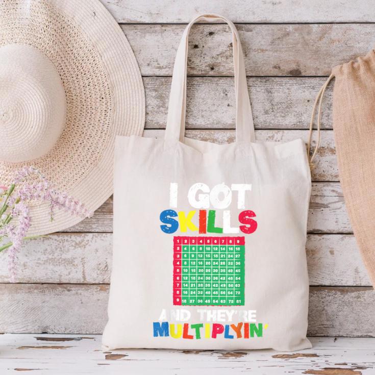 I Got Skills They'Re Multiplying Shirt Math Teacher Canvas Tote Bag, gift for family, gift for coworker I Got Skills They'Re Multiplying Shirt Math Teacher Canvas Tote Bag, gift for family, gift for coworker
