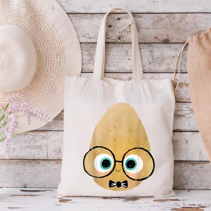 The Smart Seed Good Egg Teacher Halloween Costume Food Group Canvas Tote Bag, gift for family, gift for coworker