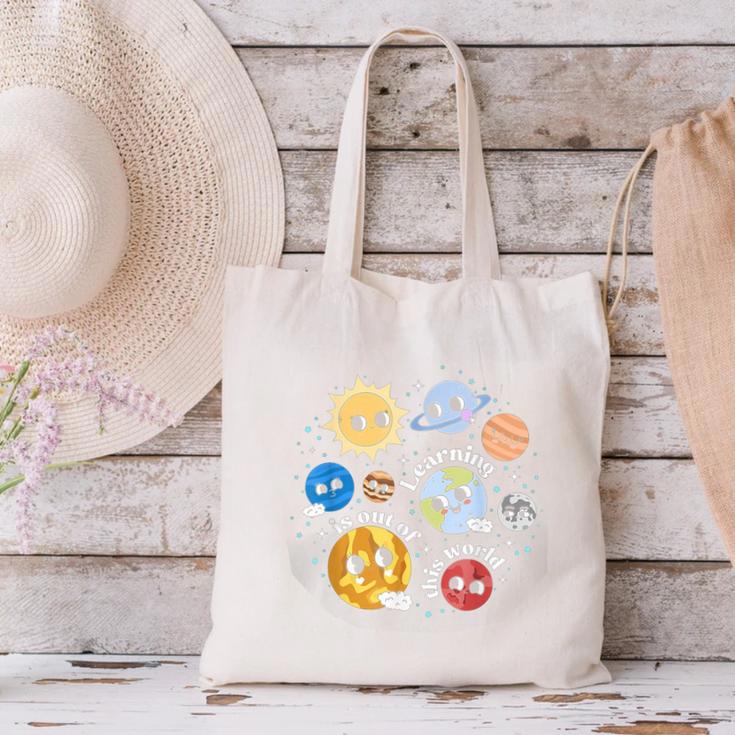Solar System Learning Is Out Of This World Science Teacher Canvas Tote Bag, Science Teacher Tote Bags, gift for family, gift for coworker Solar System Learning Is Out Of This World Science Teacher Canvas Tote Bag, Science Teacher Tote Bags, gift for family, gift for coworker