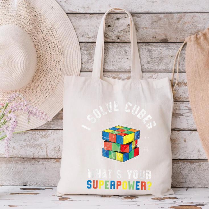 I Solve Cubes Speed Cubing Vintage Youth Math Teacher Canvas Tote Bag, gift for family, gift for coworker